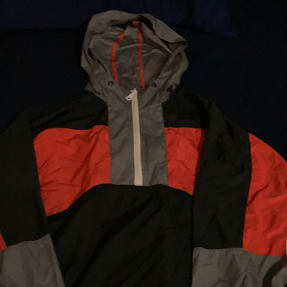 Windbreaker Jacket - Orange, Grey, White - Picture 3 of 5